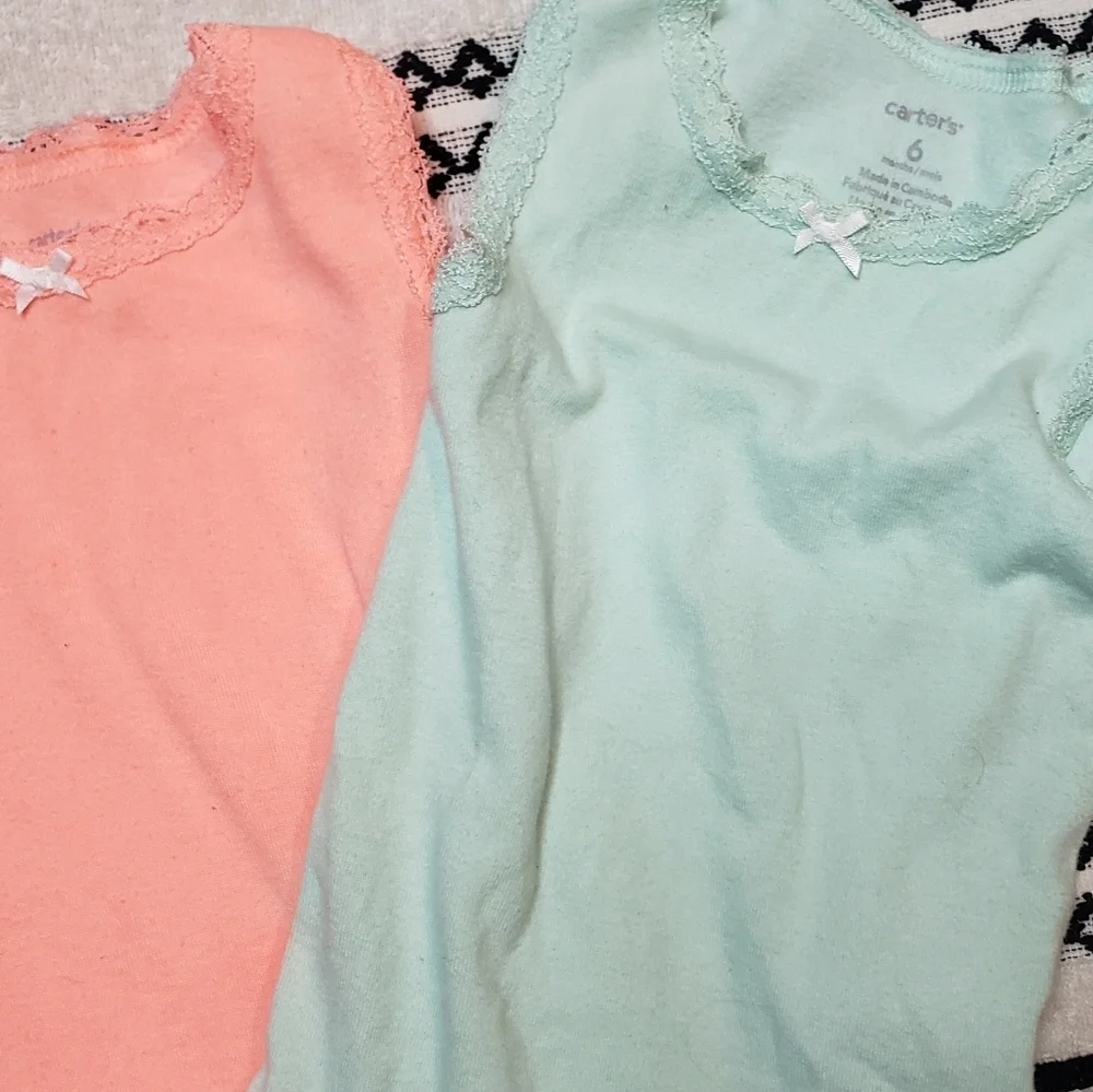 Carter's Tank Lace Onesie Bundle Size 6 Months - Picture 2 of 2
